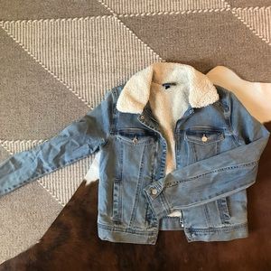 Size 8 Sherpa lined denim jacket